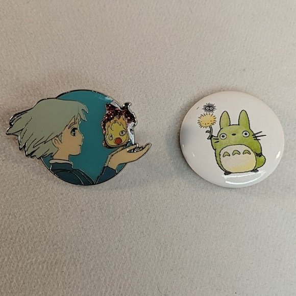 Howl's Moving Castle Calcifer & Sophie Metal Pin 1" Pinback Studio Ghibli - Picture 1 of 8